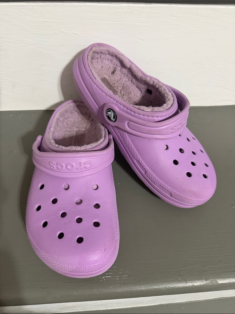 CROCS Kids Classic Lined Clog - Lavender Sz J 2